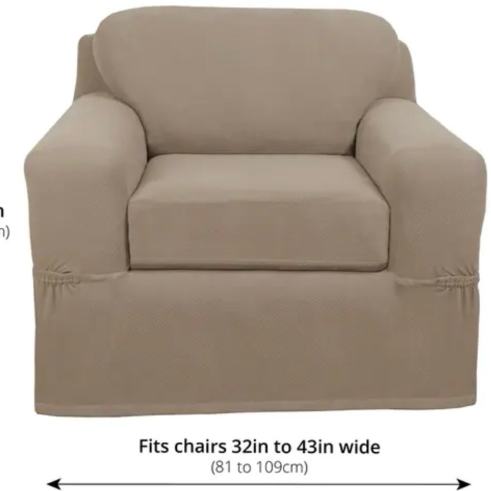 NWT Maytex Stretch Pixel Chair 2 Piece Furniture / Slipcover